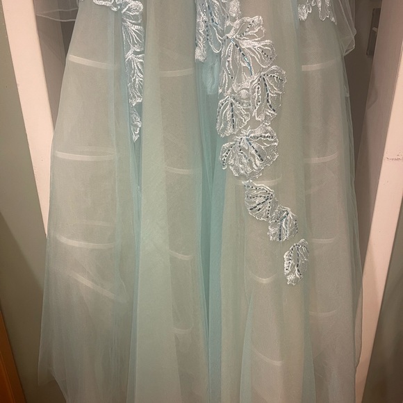 Terani Couture - 2011P1174 Embroidered Deep Halter V-neck - Picture 10 of 12